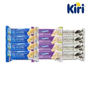 끼리 리얼스틱 치즈케익 30g 3종 12개 (플레인4+블루베리4+쿠키앤크림4)