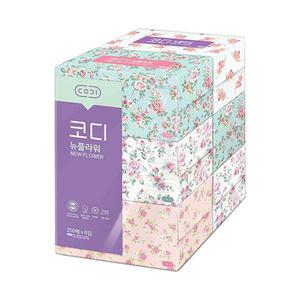 코디 뉴플라워 미용티슈, 250매, 6입, 1개