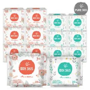 [퓨어365]팬티라이너20px12팩(240매) 롱라이너 생리대