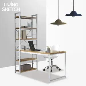 [리빙스케치] 루트 1600 h형 철제 책상 묵직듬직한 학생 컴퓨터용 책장 책상