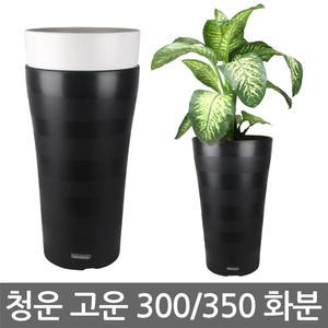 청운 고운 300/350 원형화분(화이트/블랙)/플라스틱화분