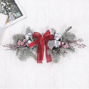 크리스마스 가랜드 벽장식 스노우 목화 50cm 소품 벽걸이 데코 행사 촬영 겨울 조화 꾸미기