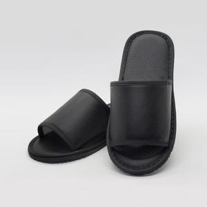 컴텍시스 고급레자 도트블랙 슬리퍼 로고인쇄 사무실 학교 실내 레자 실내화 거실화