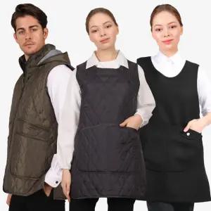 누빔 앞치마 겨울 조끼 솜 패딩 기모 퀄팅 빅사이즈