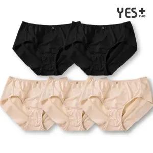 예스플러스_40데니아 여성 노라인팬티 5매세트/무형광/빅사이즈/여성팬티