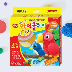 아모스 아이클레이 4색 랜덤발송 칼라 점토 만들기