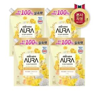 샤프란 아우라 리필 섬유유연제 1.7L 미드나잇골드 x 4