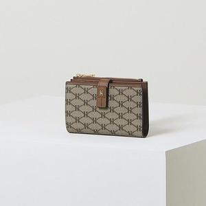 [헤지스](대구신세계)[HAZZYS ACC] 브라운 로고패턴 가죽 중지갑 HIWA5E884W2