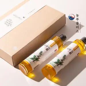 [농부플러스] 국산 냉압착 생들기름 저온착유 들기름 300ml 2병 선물세트(쇼핑백동봉)