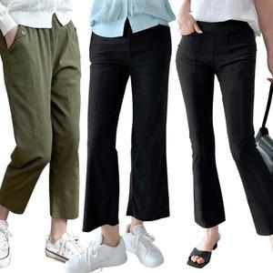 가을 겨울기모 슬랙스 스판 밴딩팬츠 부츠컷 일자 나팔 와이드 여성 스판 빅사이즈바지