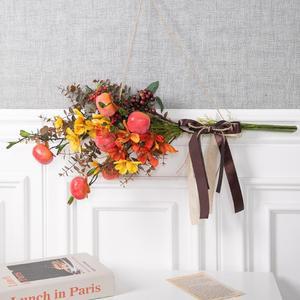 코스모스 조화 꽃 가랜드 감가지 유카리 열매 70cm 인테리어 조화 가을 벽장식 벽걸이 소품 꾸미기 교회