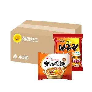 농심 얼큰너구리 20개+안성탕면 20개 (총 40봉)