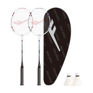 프로-스펙스 가벼운 배드민턴라켓 200 어린이 성인 선수용 베드민턴채 2개+셔틀콕 2개 세트