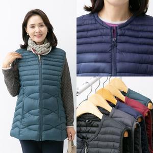 마미소 웰런 롱패딩 조끼 경량 롱 라운드 이너 방한 아웃도어 엄마옷 할머니옷 빅사이즈 4060 마담 중년여성 옷