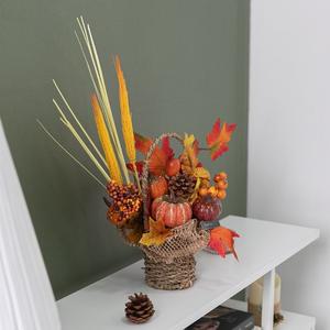 호박 모형 바구니 가을set 50cm 인테리어 조화 장식 테이블 소품 꾸미기 추수감사절