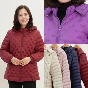 엄마옷 마미소 웰런 엠보 후드 점퍼 잠바 모자 주머니 겨울 방한 할머니 빅사이즈 40 70 마담 중년 여성 옷