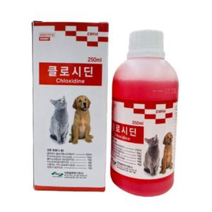 클로시딘 250ml 강아지 고양이 소독약 링웜 턱드름 알파헥시딘 클로르헥시딘