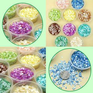 전통공예용 미니 자개 가루 50g 10가지 색상의 다양한 색상표현