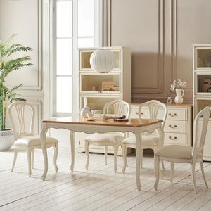 [리체갤러리] 카렌 520 4인 원목 엔틱 식탁 테이블 의자 세트