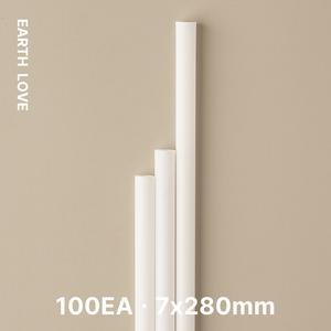 지구사랑 옥수수 빨대 일회용 생분해 벤티 롱 텀블러용 28cm 스트로우 카페 100개 S10