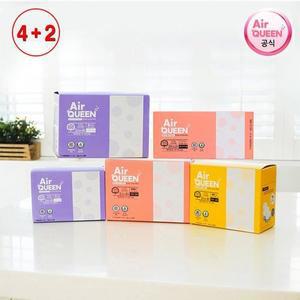 [에어퀸 공식] 4+2 브레스 유기농순면 생리대 오버나이트 72P(48P+24P)