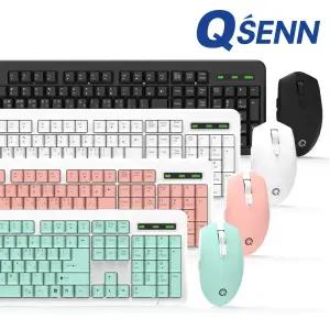 큐센 QSENN MK210 사무용 가정용 컴퓨터 노트북 무선 키보드 마우스 세트 키스킨 포함
