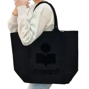 24SS YENKY 옌키 벨루어 로고 쇼퍼백 / 블랙 (PM0001FA A1X18M 01BK)