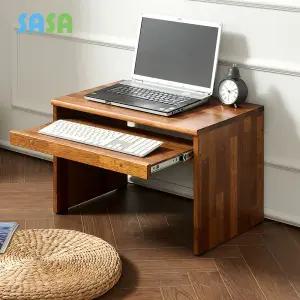 우드픽 멀바우 원목 컴퓨터 좌식책상 600