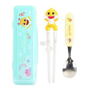 핑크퐁 수저세트 아기상어 입체 교정젓가락 스푼세트 2424