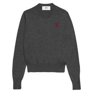 [럭스댓] 국내 아미 FKS111 하트 자수 로고 엑스트라파인 메리노 울 니트