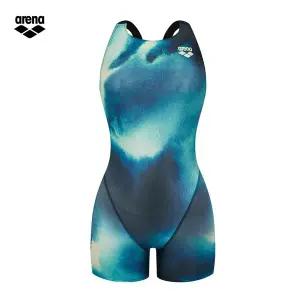 아레나 여성 오로라 A4FL1CE07 BLU (주머니백 증정)  선수 3부반신 크로스백 실내수영복