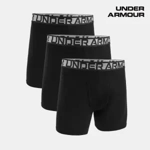 [롯데백화점]언더아머 남성 UA 에센셜 코튼 6인치 드로즈 3장 세트 1387429-001