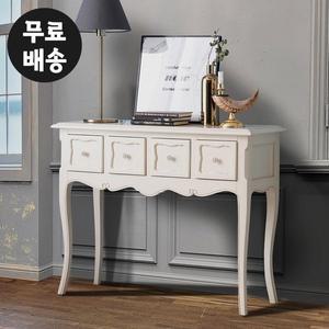 [벤티스가구]베르 원목 콘솔 테이블 엔틱 현관 슬림 복도장 폭좁은 콘솔 거실 수납장 데스크 4칸