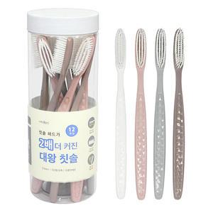 칫솔헤드가 2배 더 커진 대왕칫솔 (12개입) 이중미세모 왕칫솔 큰칫솔 왕헤드 대형 와이드 칫솔 1648