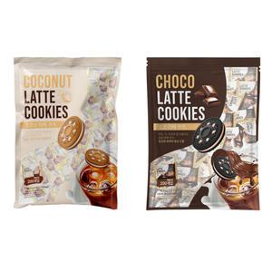 코코넛 라떼 쿠키 1kg(약200개입) + 초코 라떼 쿠키 1kg (약200개입)  총 2봉 개별포장 대용량