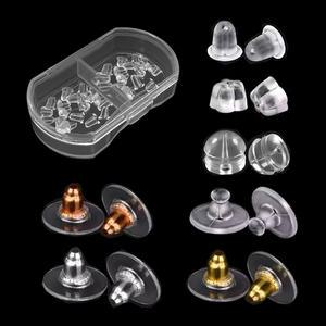 귀걸이 클러치100개 꽃 디스크형 실리콘 클러치 마개 귀걸이 뒷마개