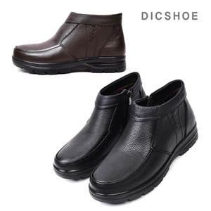 딕슈 남성 퍼 안감 소가죽 방한화 지퍼 털 부츠 3.5cm FWMZ634