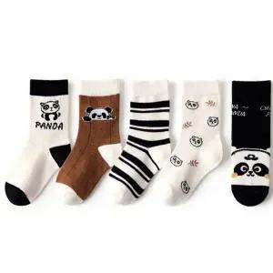 아동양말 가을신상 PANDA 중목 5족세트 면양말 유아동양말세트 어린이 유아 어린이집 유치원