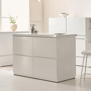 나무뜰 위드 E0 완전수납 광파오븐 인조대리석 아일랜드 홈바 식탁 렌지대 수납장 1200X600 YDF250C