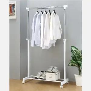 KT 이동식 1단행거(고급형화이트) 행거 옷 헹거 스탠드 옷걸이 홈 드레스룸 1단 조립식 바지걸이 미니 옷봉