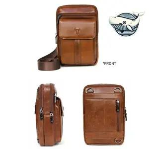 세련된 남성용 크로스백 고급 가죽 핸드폰 수납-WFGV7P3
