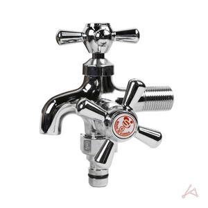 고품질 수도꼭지 베란다 세탁기 양갈래 수도꼭지2구 수도꼭지부품 양갈래수도꼭지 (WFHZGLD)