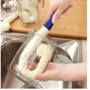 기본형 글라스 클리너 1EA/빨대/세척/솔/텀블러/싱크대/청소/병/회전/컵/수세미/유리병/스폰지/세척브러쉬