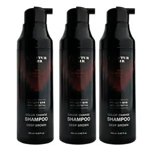 꾸띄르 헤어 시즌4 스킨락토7714 염색샴푸 딥브라운 190ml 3개 컬러체인지샴푸 진갈색