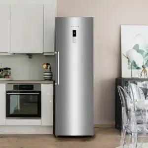 쿠잉 스탠드냉동고 FR-N280 실버 가정용 업소용 음식물 서랍형 1도어 슬림 소형 미니 280L