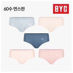 BYC 여성 최고급 60수 면스판 미디 삼각팬티 요일팬티 WNP2227