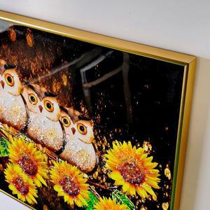 행운 부엉이 해바라기 그림 액자 - 금전운 상승 풍수 인테리어 소품