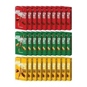 빼빼로 초코 46gX10개 +아몬드 32gX10개 +초코필드 45gX10개