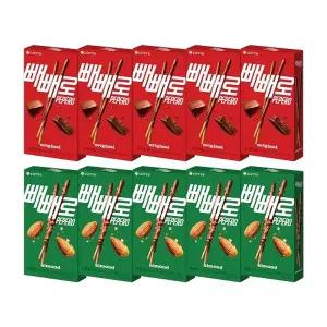 초코 빼빼로 46gX5개+아몬드 빼빼로 32gX5개