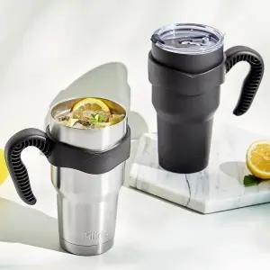 (1개+1개)클리나 대용량 텀블러 보온보냉 손잡이 스텐 텀블러 900ml